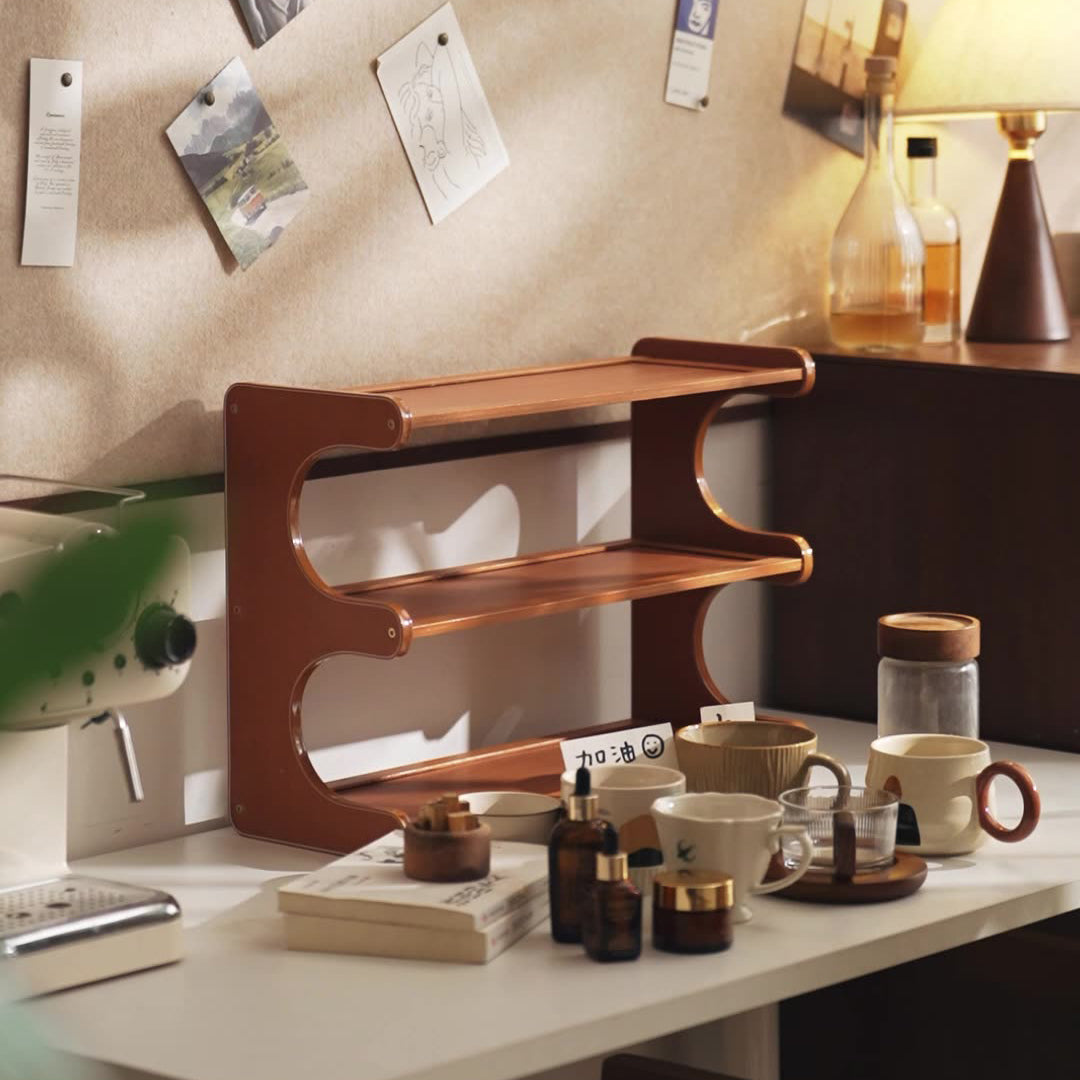 Elegant Traditional Chinese MDF & Bamboo Rectangular E-Shaped Bookshelf - 2/3/4-Tier Storage for Living Room & Bedroom
