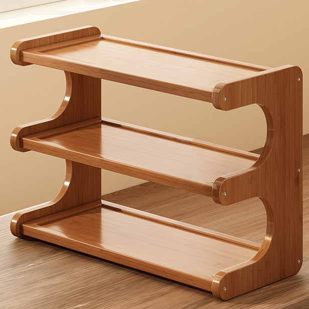 Elegant Traditional Chinese MDF & Bamboo Rectangular E-Shaped Bookshelf - 2/3/4-Tier Storage for Living Room & Bedroom