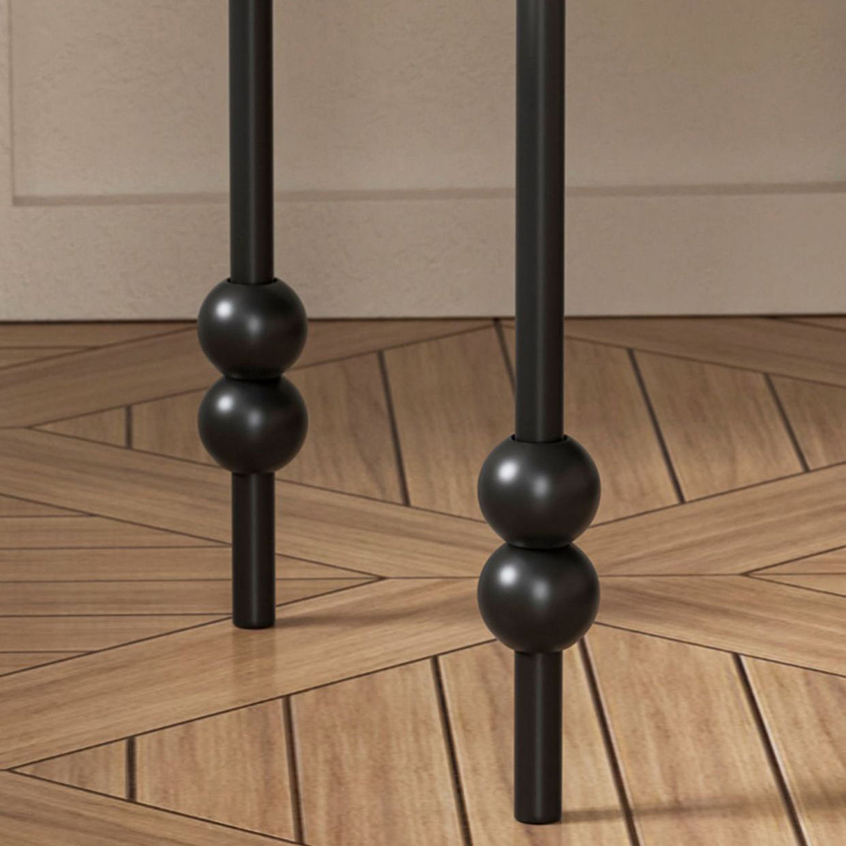 Contemporary Retro Iron Nightstand with Arched Rectangular Frame and 2-Tier Bedside Cabinet