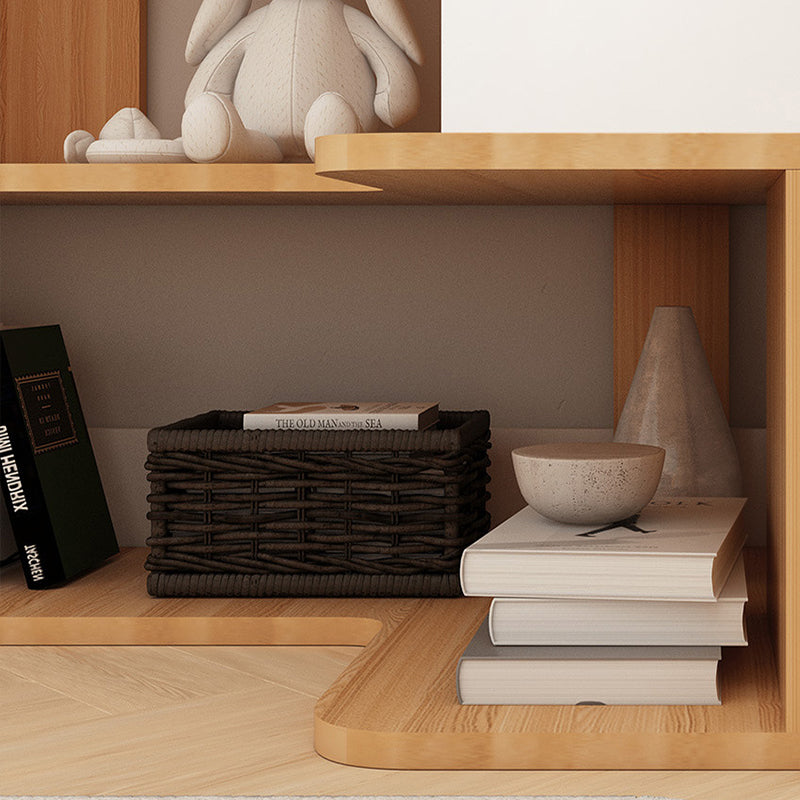 Modern Nordic Solid Wood L-Shaped Corner Bookshelf with 4- or 5-Tier Storage for Home Office & Study
