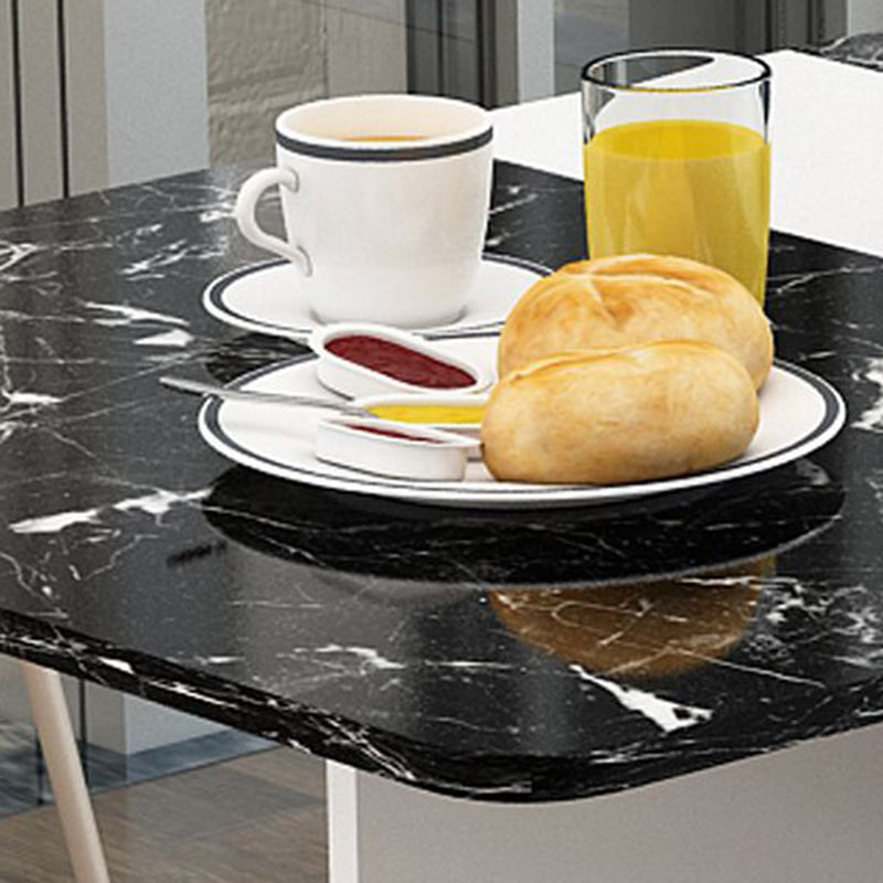 Modern Minimalist MDF Folding Dining Table - Extendable to 6 Seats, Square & Rectangular Design with Built-In Storage Cabinets