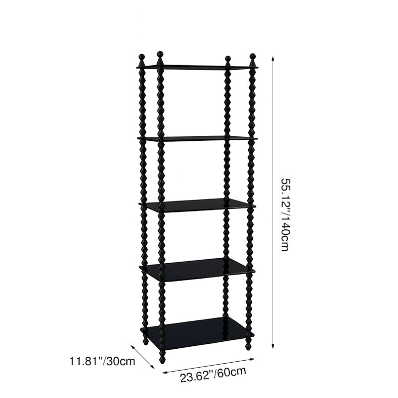 Traditional French-Style Solid Rubberwood & Acrylic Rectangular Spiral Column Display Rack – 2/3/4/5-Tier for Living Room or Bedroom