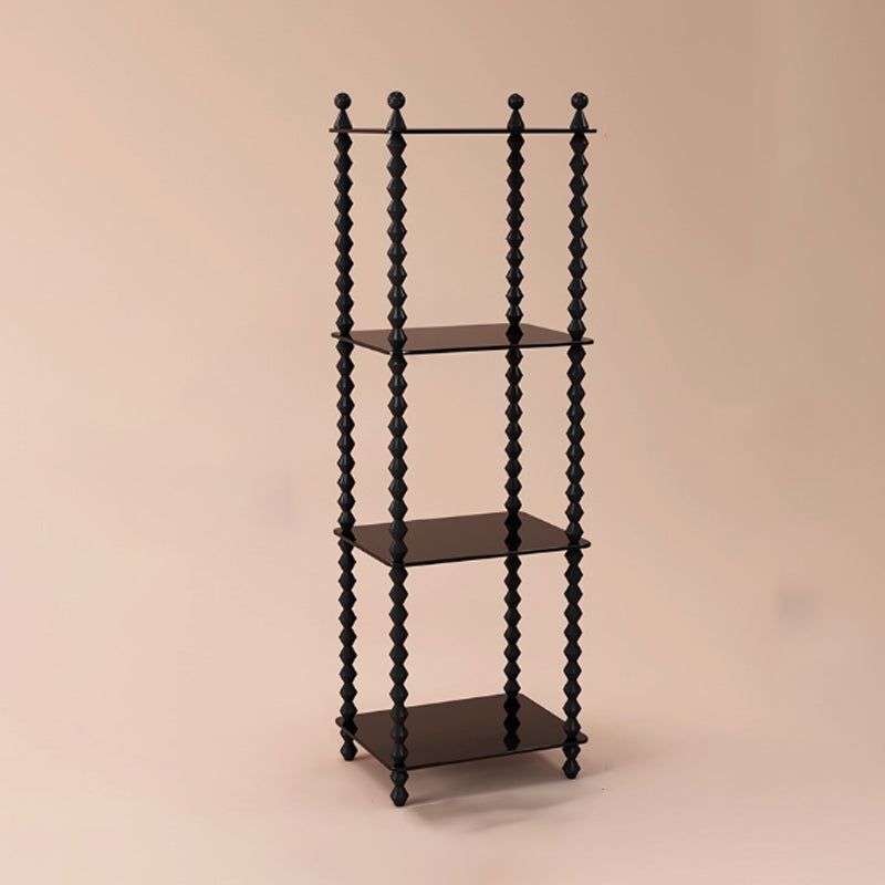 Traditional French-Style Solid Rubberwood & Acrylic Rectangular Spiral Column Display Rack – 2/3/4/5-Tier for Living Room or Bedroom