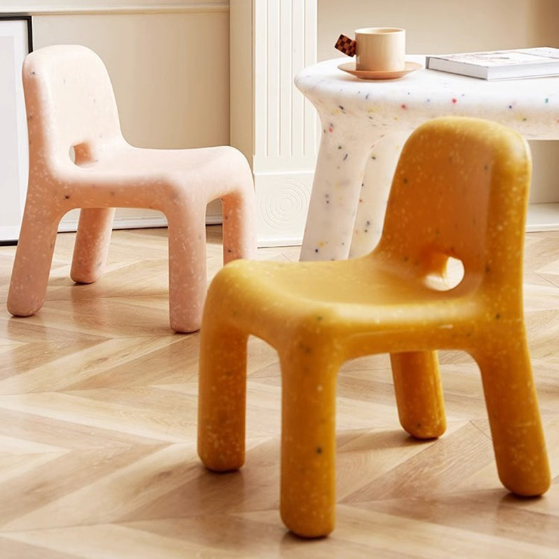 Contemporary Nordic PE Oval Kids Desk & Chair Set – Colorful, Safe & Durable for Living Room & Study