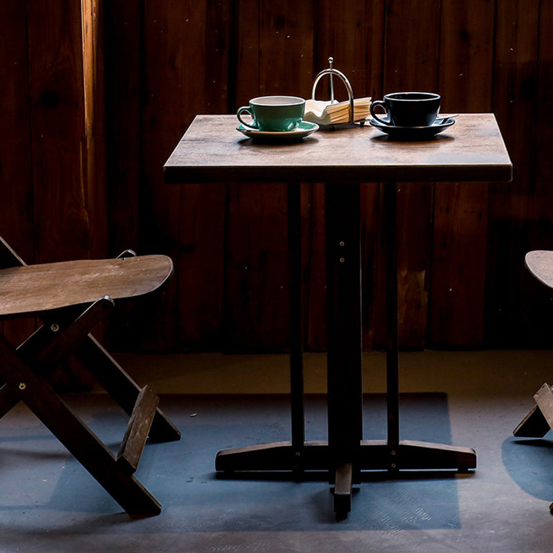 Contemporary Retro Solid Wood, Plywood & Iron Coffee Table & Chair Set – Round & Square Design for Balcony & Living Room