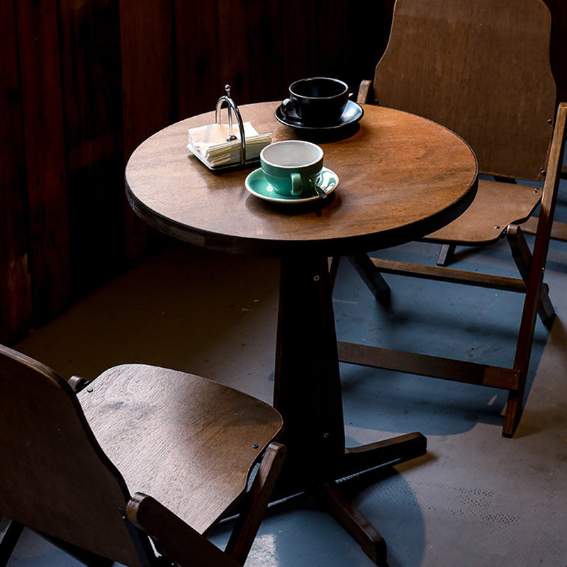 Contemporary Retro Solid Wood, Plywood & Iron Coffee Table & Chair Set – Round & Square Design for Balcony & Living Room