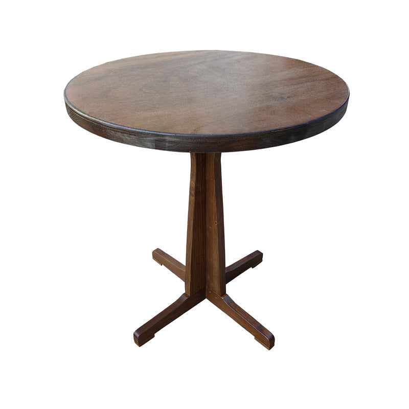 Contemporary Retro Solid Wood, Plywood & Iron Coffee Table & Chair Set – Round & Square Design for Balcony & Living Room