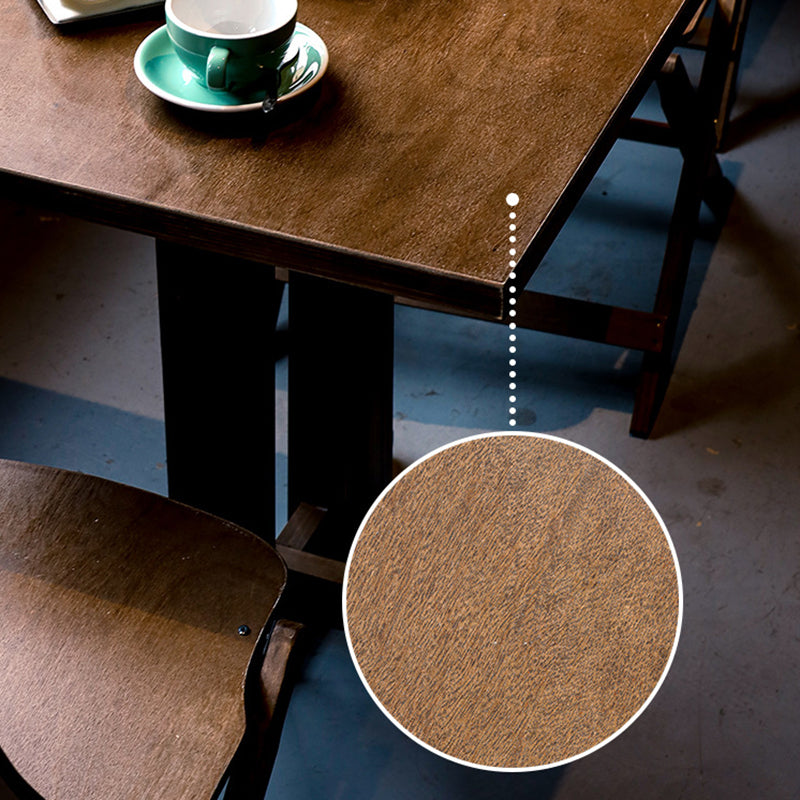 Contemporary Retro Solid Wood, Plywood & Iron Coffee Table & Chair Set – Round & Square Design for Balcony & Living Room