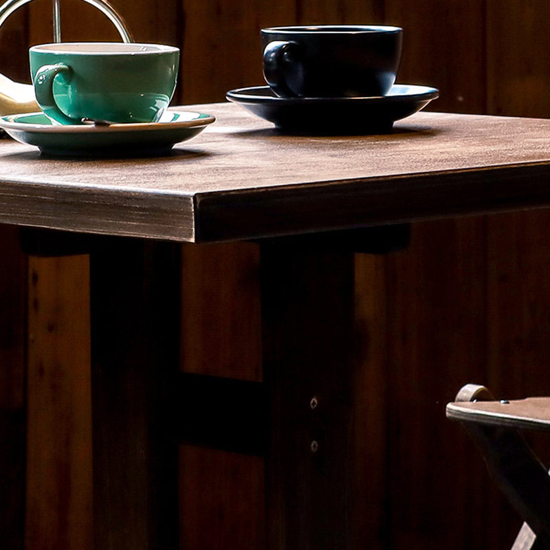 Contemporary Retro Solid Wood, Plywood & Iron Coffee Table & Chair Set – Round & Square Design for Balcony & Living Room