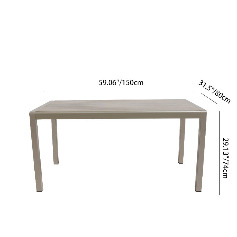 Modern Minimalist Outdoor Coffee Table & Chair Set – Striped, Square & Rectangular, Made from Plastic, Wood & Aluminum for Patio