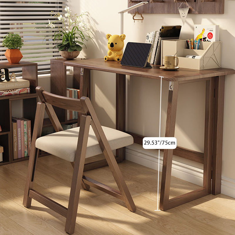 Modern Simplicity Rubber Wood Foldable Desk & Chair Set – Rectangular Study Table, Space-Saving Design