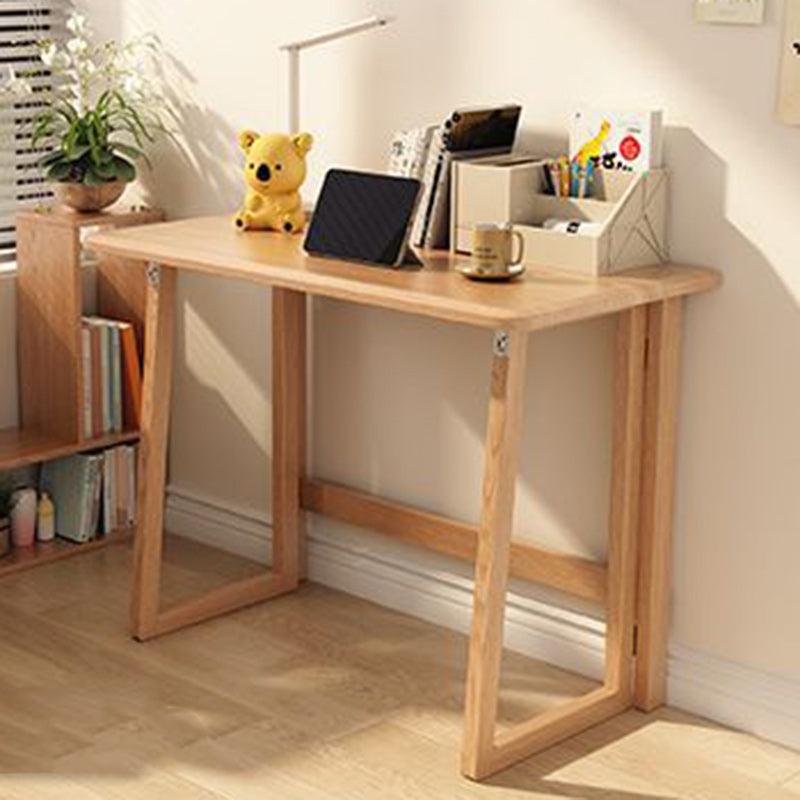 Modern Simplicity Rubber Wood Foldable Desk & Chair Set – Rectangular Study Table, Space-Saving Design
