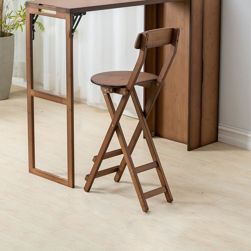 Contemporary Bamboo Foldable Bar Table & Chair Set - Rectangular, Space-Saving Dining Room Furniture