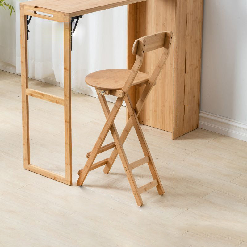 Contemporary Bamboo Foldable Bar Table & Chair Set - Rectangular, Space-Saving Dining Room Furniture