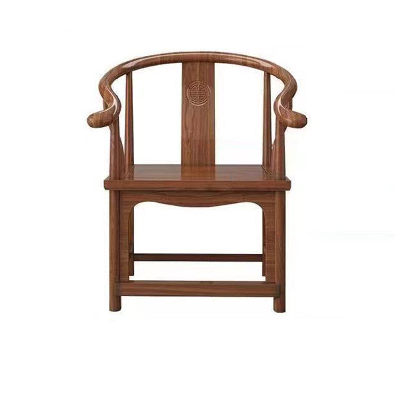 Traditional Chinese Solid Wood Square Carved Coffee Table & Chair Set for Living Room - Elegant, Durable Living Room Furniture