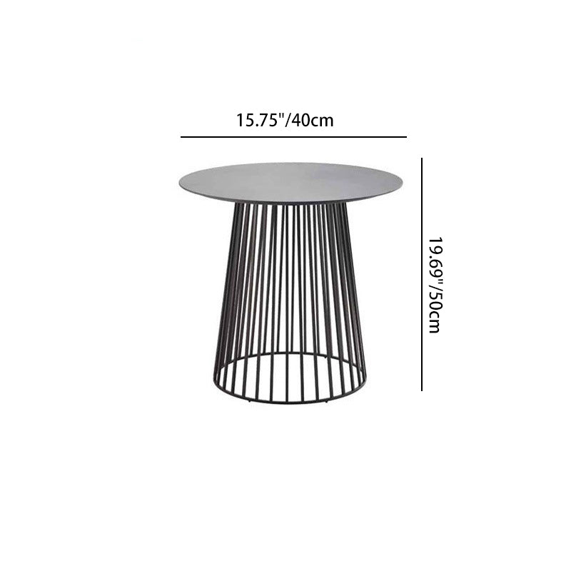Contemporary Scandinavian Rope-Weave Outdoor Coffee Table & Chair Set with Aluminum Alloy Slab Top – Square Patio Furniture