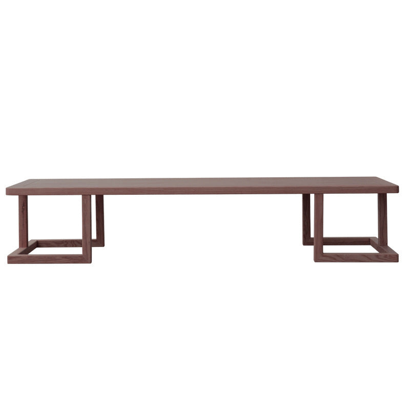Elegant Traditional Japanese Ash Wood Rectangular Low Coffee Table and Chair Set for Living Room