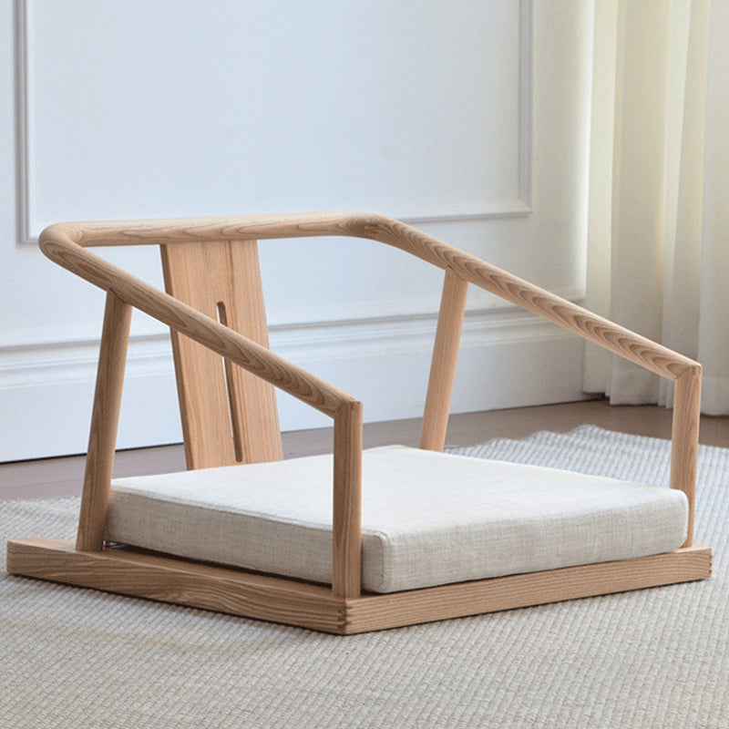 Elegant Traditional Japanese Ash Wood Rectangular Low Coffee Table and Chair Set for Living Room