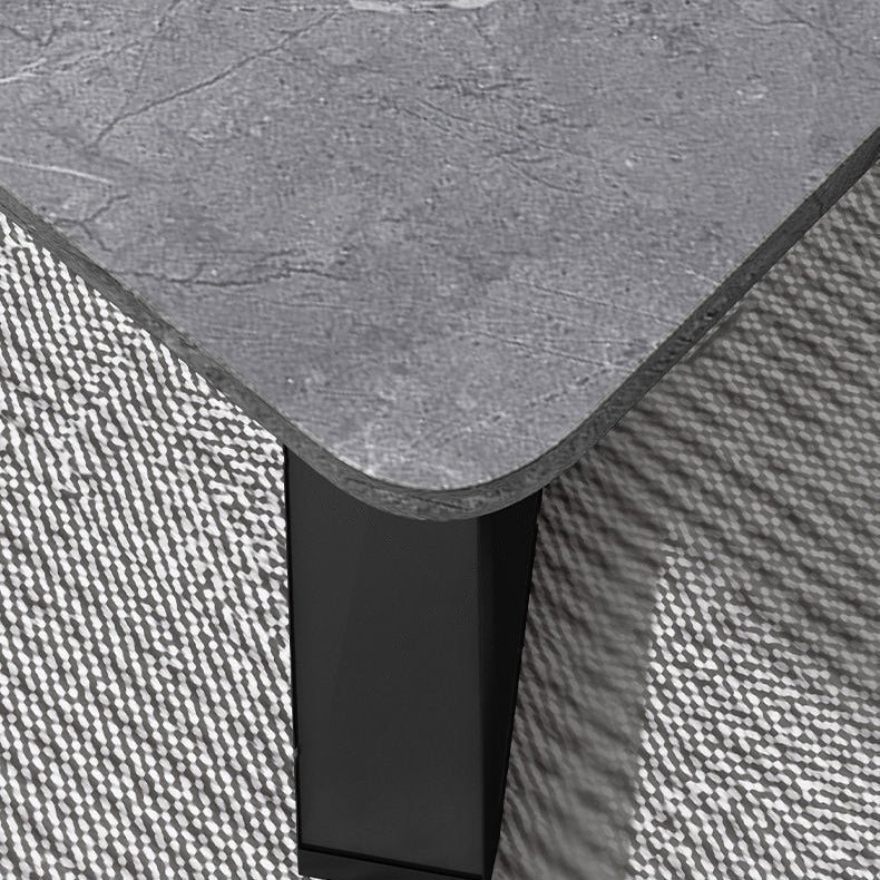 Contemporary Luxury Rectangular Coffee Table in Medium-Density Fiberboard and Carbon Steel for Living Room