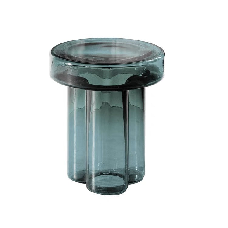 Sleek Contemporary Scandinavian Round Glass Coffee Table for Living Room