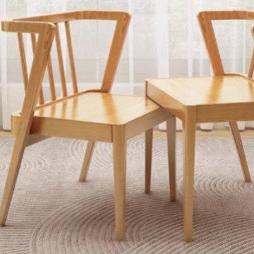 Traditional Chinese-Style Square Rubberwood Solid Wood Desk & Chair Set with Backrest for Living Room