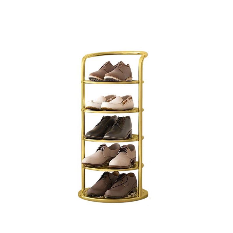 Modern Minimalist Round Iron Carbon Steel Shoe Storage Rack | 5/6/7/8-Tier for Entryways