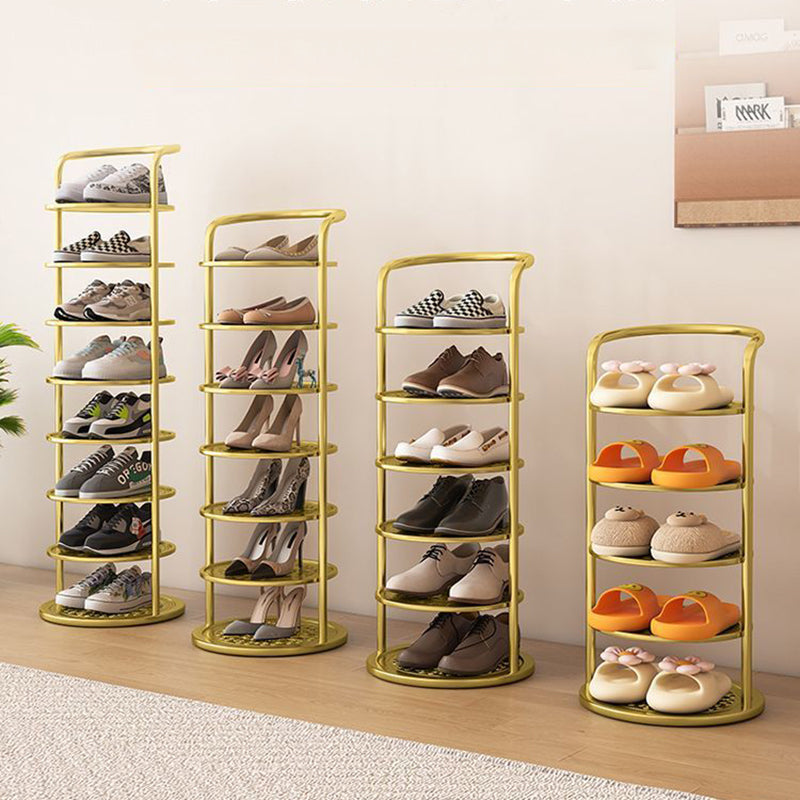 Modern Minimalist Round Iron Carbon Steel Shoe Storage Rack | 5/6/7/8-Tier for Entryways