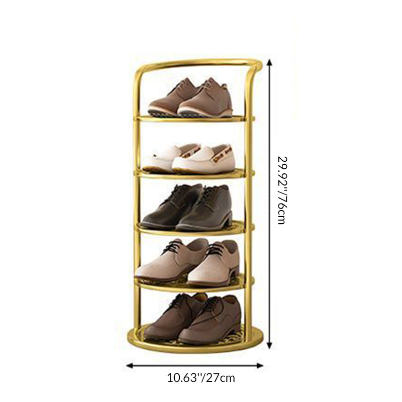 Modern Minimalist Round Iron Carbon Steel Shoe Storage Rack | 5/6/7/8-Tier for Entryways