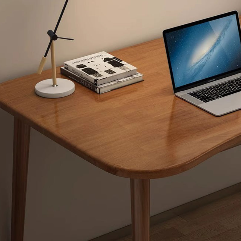 Modern Minimalist Rectangular Solid Wood Desks with Four Legs for Home Office