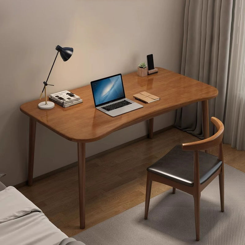 Modern Minimalist Rectangular Solid Wood Desks with Four Legs for Home Office