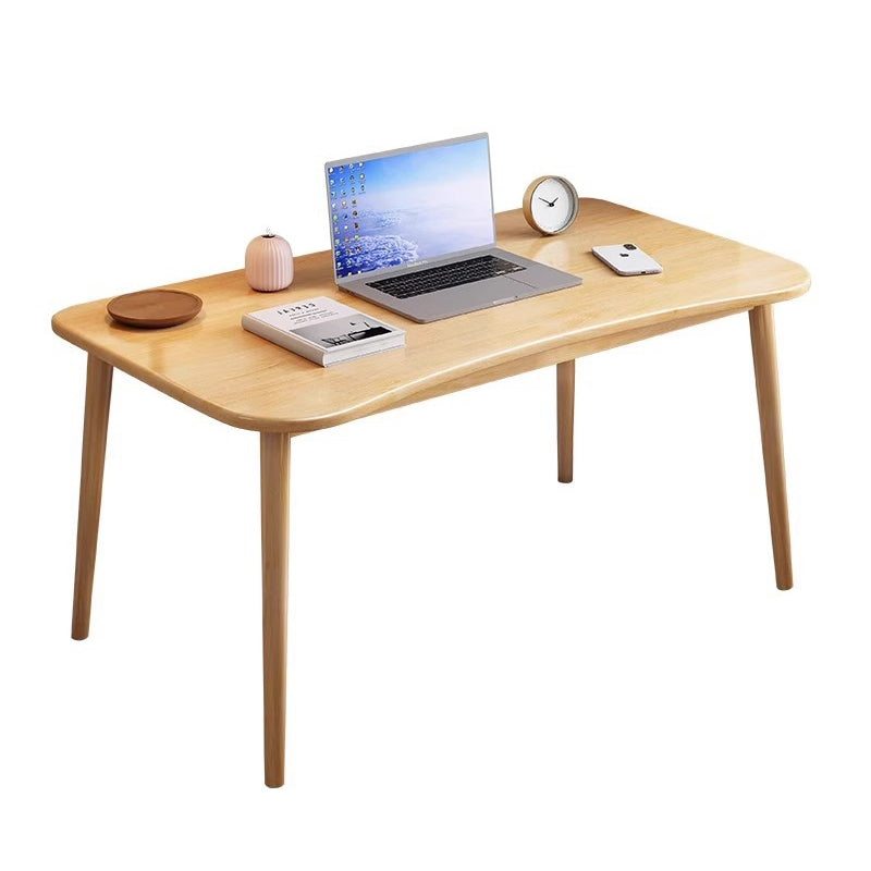 Modern Minimalist Rectangular Solid Wood Desks with Four Legs for Home Office