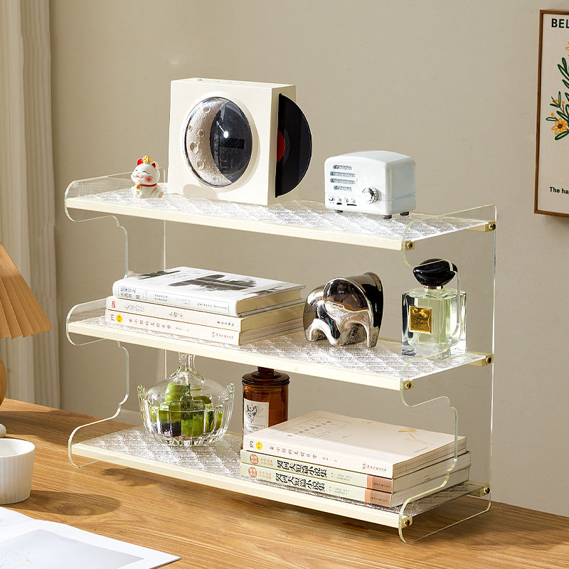 Modern Minimalist Rectangular Bookshelves β Bamboo, Acrylic & ABS β 2, 3, or 4-Tier for Home Office