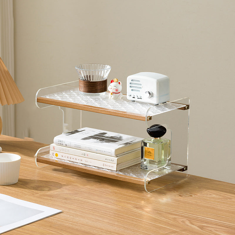 Modern Minimalist Rectangular Bookshelves β Bamboo, Acrylic & ABS β 2, 3, or 4-Tier for Home Office