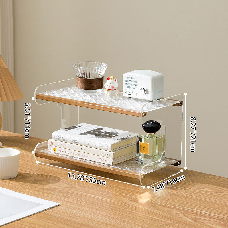 Modern Minimalist Rectangular Bookshelves β Bamboo, Acrylic & ABS β 2, 3, or 4-Tier for Home Office