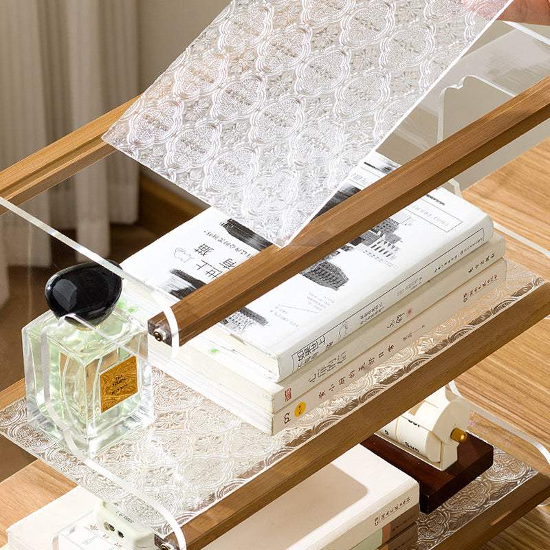 Modern Minimalist Rectangular Bookshelves β Bamboo, Acrylic & ABS β 2, 3, or 4-Tier for Home Office