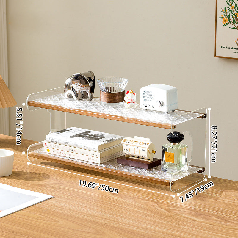 Modern Minimalist Rectangular Bookshelves β Bamboo, Acrylic & ABS β 2, 3, or 4-Tier for Home Office