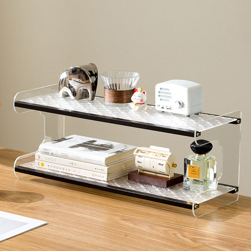 Modern Minimalist Rectangular Bookshelves β Bamboo, Acrylic & ABS β 2, 3, or 4-Tier for Home Office