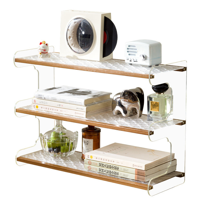 Modern Minimalist Rectangular Bookshelves β Bamboo, Acrylic & ABS β 2, 3, or 4-Tier for Home Office