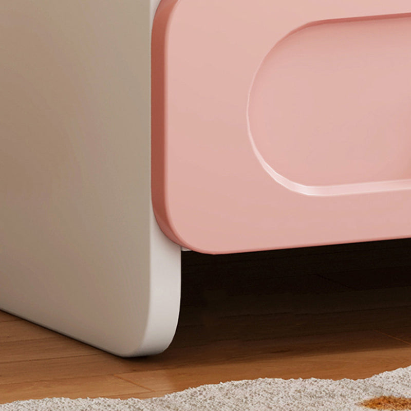 Modern Kids Nightstand with 2 Drawers — Square MDF Nightstand for Bedroom