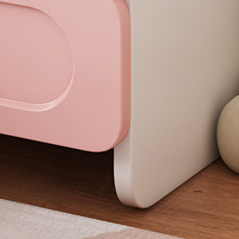 Modern Kids Nightstand with 2 Drawers — Square MDF Nightstand for Bedroom