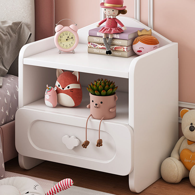 Modern Kids Nightstand with 2 Drawers — Square MDF Nightstand for Bedroom