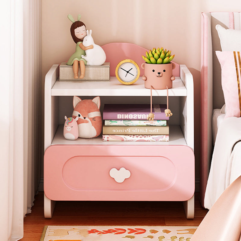 Modern Kids Nightstand with 2 Drawers — Square MDF Nightstand for Bedroom