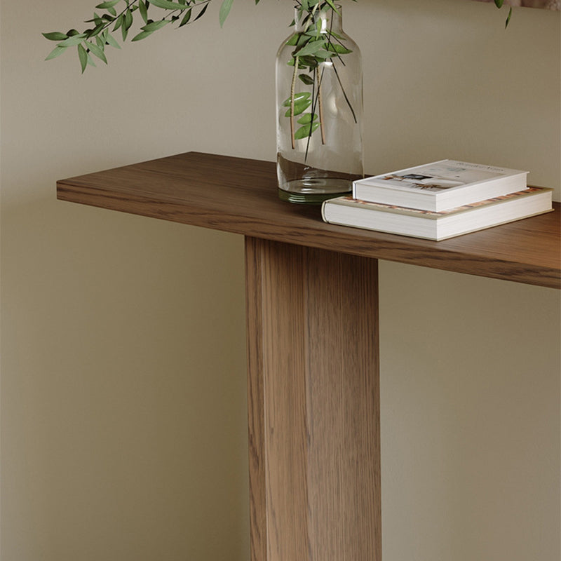 Modern Minimalist Rectangular Console Table — Pine & Ash Wood, 1-Tier, Perfect for Entryway
