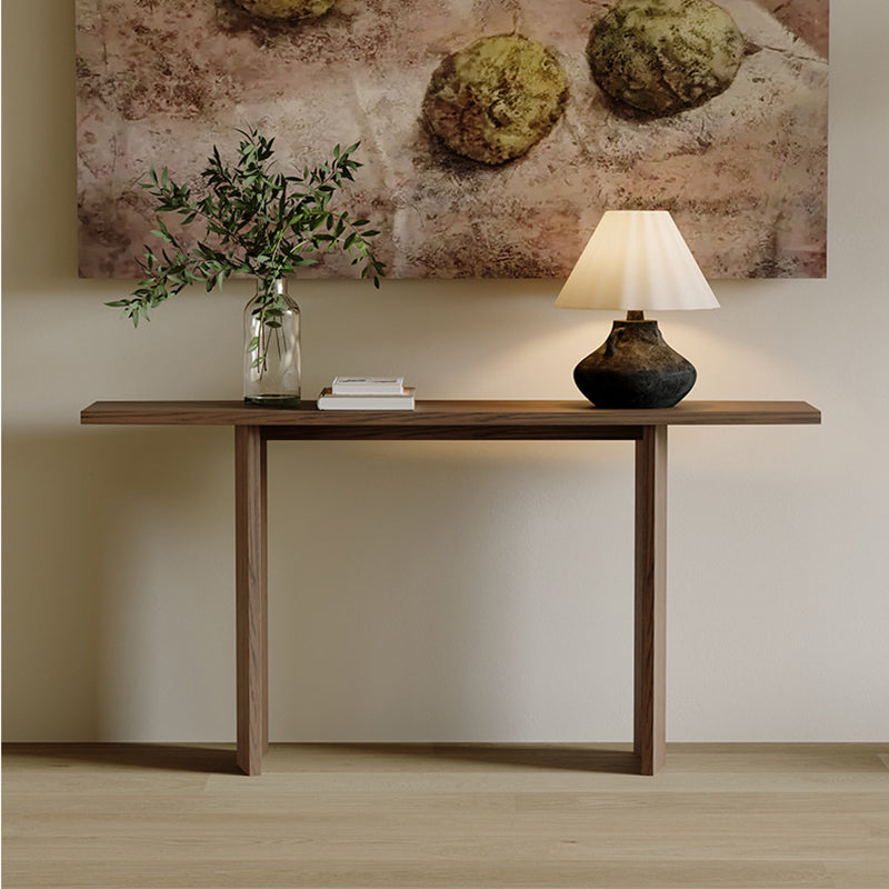 Modern Minimalist Rectangular Console Table — Pine & Ash Wood, 1-Tier, Perfect for Entryway