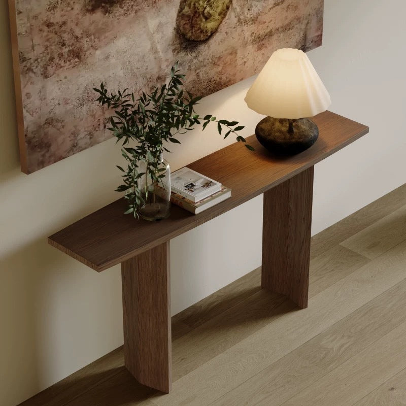 Modern Minimalist Rectangular Console Table — Pine & Ash Wood, 1-Tier, Perfect for Entryway