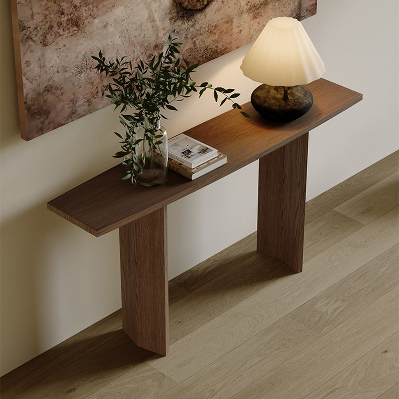 Modern Minimalist Rectangular Console Table — Pine & Ash Wood, 1-Tier, Perfect for Entryway