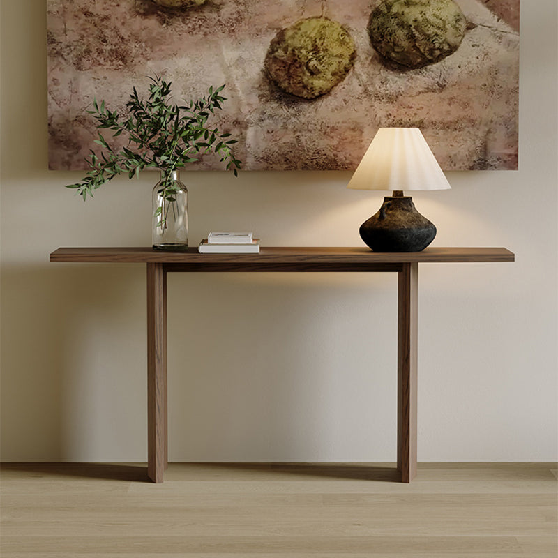 Modern Minimalist Rectangular Console Table — Pine & Ash Wood, 1-Tier, Perfect for Entryway
