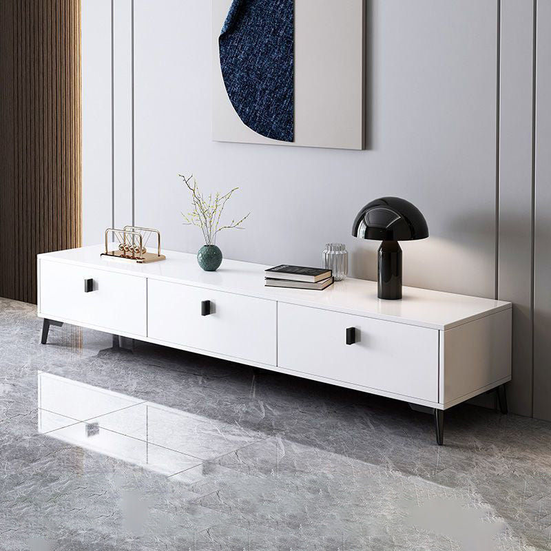 Modern Minimalist Rectangular TV Stand with 4 Drawers - Engineered Wood for Living Room