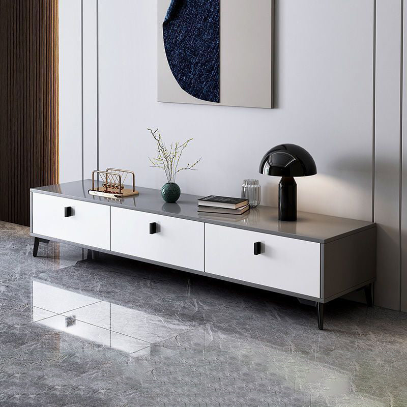 Modern Minimalist Rectangular TV Stand with 4 Drawers - Engineered Wood for Living Room