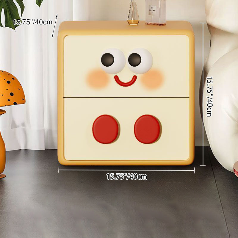 Contemporary Kids Nightstand – Toast-Shape Resin & MDF, 2-Drawer Bedroom Table